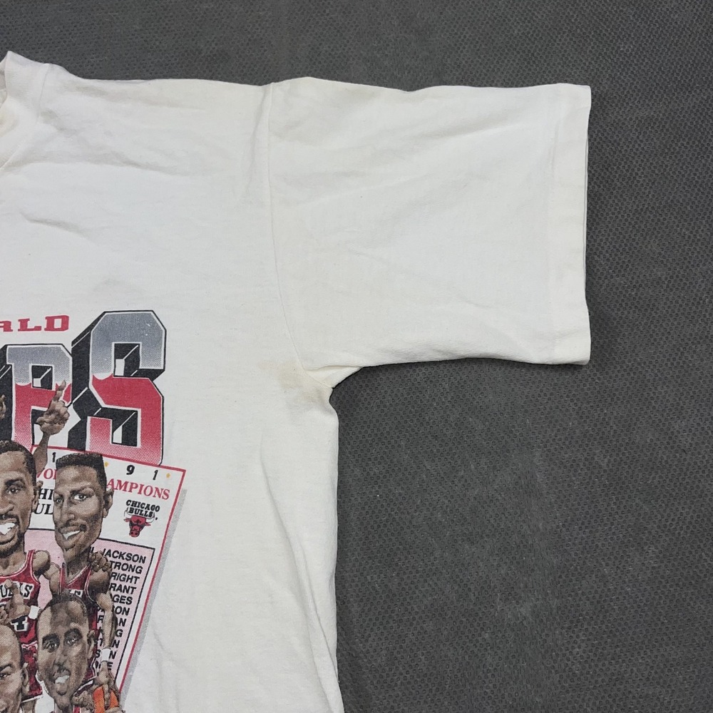 Vintage Chicago Bulls Shirt Mens Medium White NBA Basketball Champs Salem 90s - Picture 5 of 15